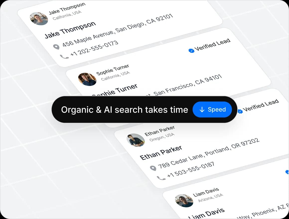 Grid of potential buyers searching for industrial vendors across AI and search engines